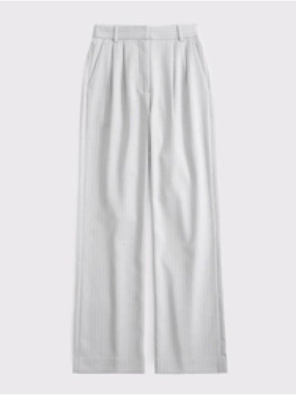 Abercrombie & Fitch Light Gray Pinstripe Wide-Leg Trousers